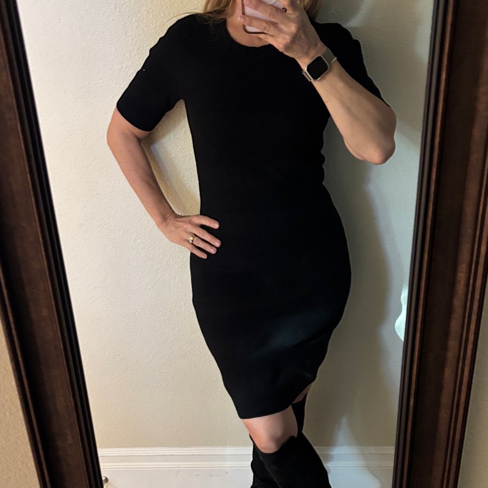 Kate Spade Elegant Black Mini Sweater Dress
